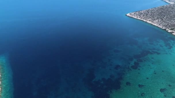 Mylopotas Sull Isola Ios Nelle Cicladi Grecia Visto Dal Cielo — Video Stock