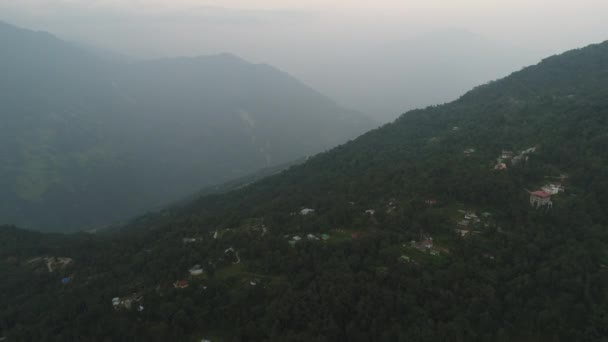 Pelling India Sikkim Vanuit Lucht — Stockvideo