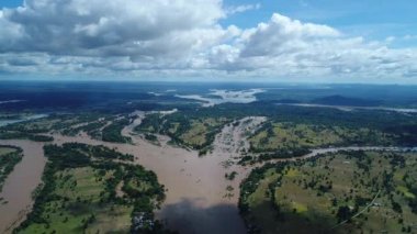 Güney Laos 'ta Don Det yakınlarında gökyüzünden görünen 4000 ada
