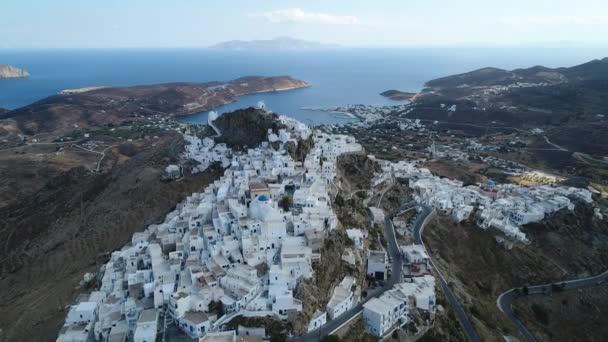 Wyspa Serifos Cykladach Grecji Widziana Nieba — Wideo stockowe