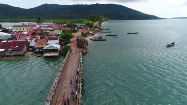 Fishing Village Sihanoukville Cambodia Seen Sky — Stock Video