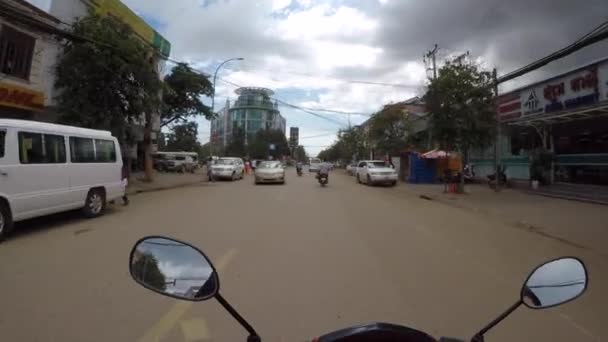 Recorrido Por Ciudad Siem Reap Camboya Moto — Vídeos de Stock