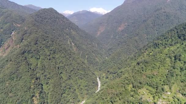 Yuksom Delstaten Sikkim Indien Sett Från Himlen — Stockvideo