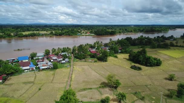 000 Ostrovů Poblíž Don Det Jižním Laosu Viděných Oblohy — Stock video
