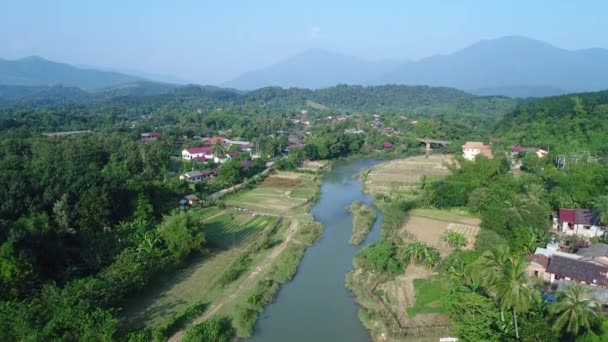 Oblast Vang Vieng Leteckém Zobrazení Laosu — Stock video