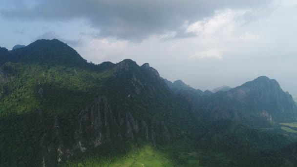 Přírodní Krajina Blízkosti Města Vang Vieng Laosu Vidět Oblohy — Stock video