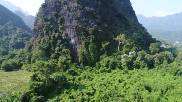 Přírodní Krajina Blízkosti Města Vang Vieng Laosu Vidět Oblohy — Stock video