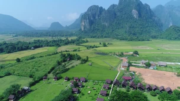 Přírodní Krajiny Kolem Města Vang Vieng Laosu Vidět Oblohy — Stock video