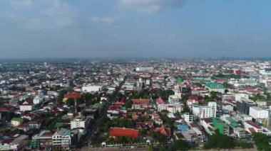 Laos 'taki Vientiane şehri gökyüzünden görüldü.