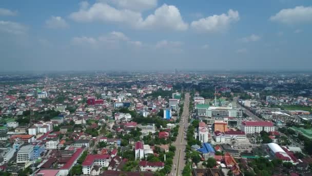 Die Stadt Vientiane Laos Vom Himmel Aus Gesehen — Stockvideo