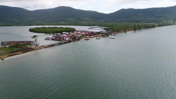 Pueblo Pesquero Cerca Sihanoukville Camboya Visto Desde Cielo — Vídeos de Stock