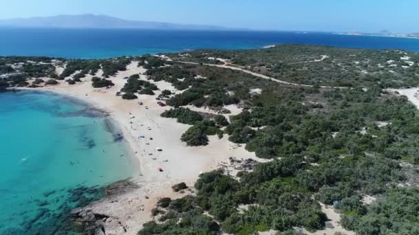Aliki Strand Auf Der Insel Naxos Den Kykladen Griechenland Vom — Stockvideo