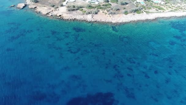 希腊Cyclades的Naxos岛上的Aliko海滩 从天而降 — 图库视频影像