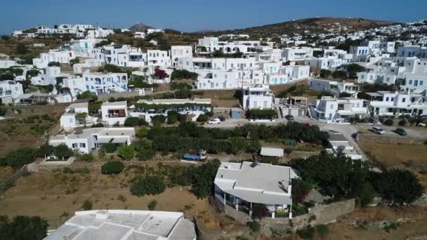 Apollonia Village Sifnos Island Cyclades Greece Aerial View — Stock Video