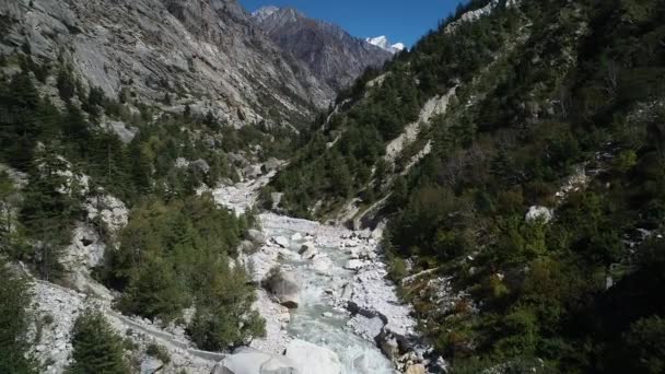 Dolina Gangotri Stanie Uttarakhand Indiach Widziana Nieba — Wideo stockowe