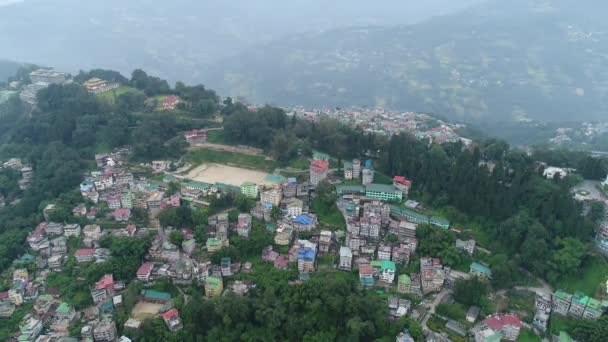 Staden Gangtok Sikkim Indien Sett Från Himlen — Stockvideo