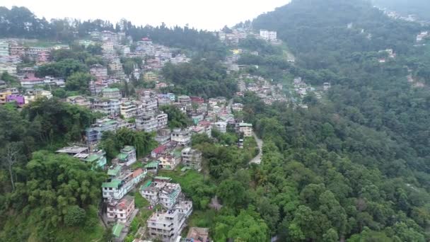 Πόλη Του Gangtok Sikkim Ινδία Δει Από Τον Ουρανό — Αρχείο Βίντεο