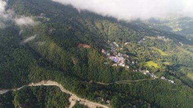 Sikkim Hindistan 'daki Rumtek Manastırı gökyüzünden görünüyor.
