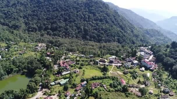 Yuksom Delstaten Sikkim Indien Sett Från Himlen — Stockvideo