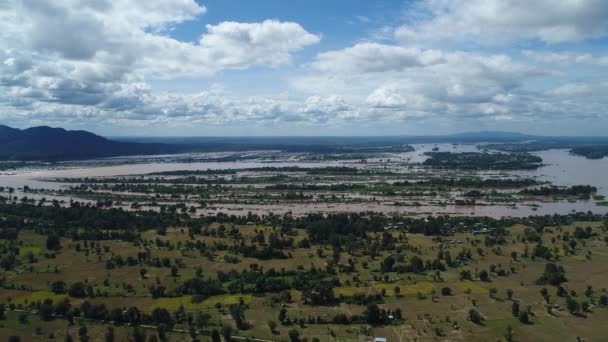 000 Islands Don Det Southern Laos Seen Sky — Stock Video