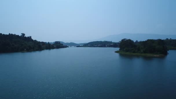 Vang Vieng Wasserschutzgebiet Laos Vom Himmel — Stockvideo