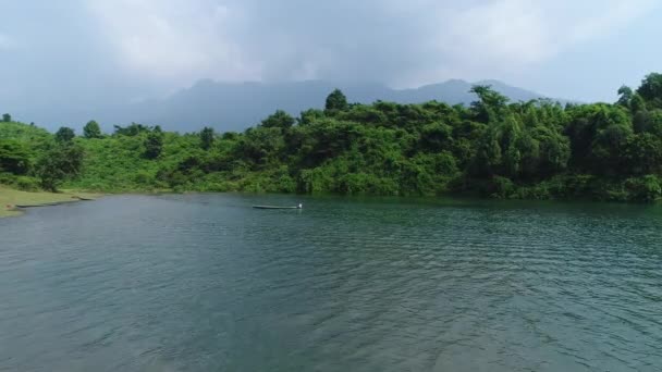 Reserva Agua Vang Vieng Laos Vista Desde Cielo — Vídeo de stock