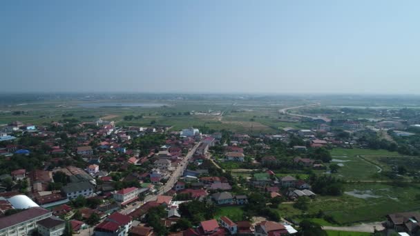 Город Вьентьян Лаосе Виден Неба — стоковое видео