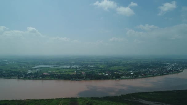 从天空看老挝的万象市 — 图库视频影像