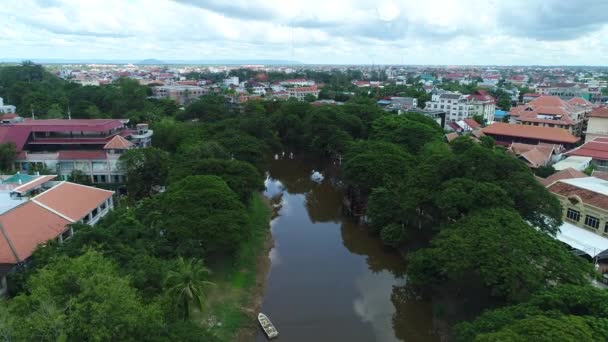 Siem Reap Πόλη Στην Καμπότζη Δει Από Τον Ουρανό — Αρχείο Βίντεο