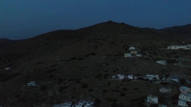 Village de Chora sur l 'jalá le d' Ios vue de nuit — Vídeos de Stock