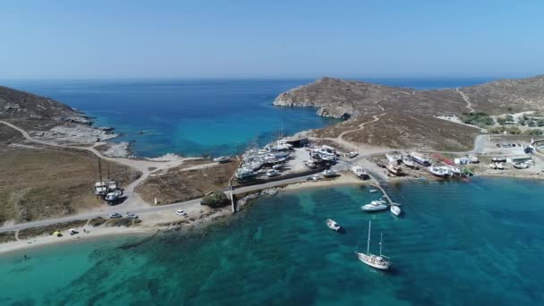 Monastiri Strand Øen Paros Kykladerne Grækenland Set Fra – Stock-video