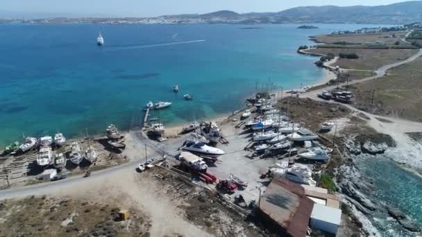 Der Strand Von Monastiri Auf Der Insel Paros Den Kykladen — Stockvideo