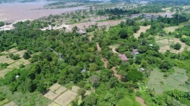 Güney Laos 'ta Don Det yakınlarında gökyüzünden görünen 4000 ada