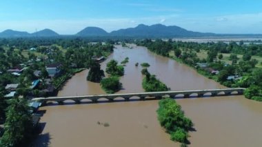 Güney Laos 'ta Don Det yakınlarında gökyüzünden görünen 4000 ada