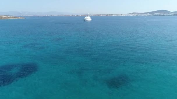 Spiaggia Monastiri Sull Isola Paros Nelle Cicladi Grecia Vista Dal — Video Stock