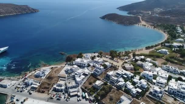 Muelle Livadi Isla Serifos Las Cícladas Grecia Visto Desde — Vídeo de stock
