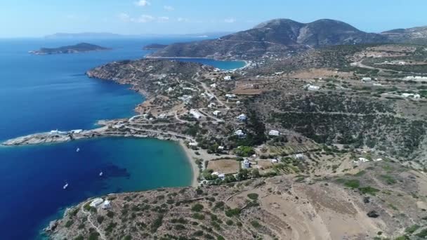Пляж Фарос Острові Сіфнос Кікладах Греції — стокове відео