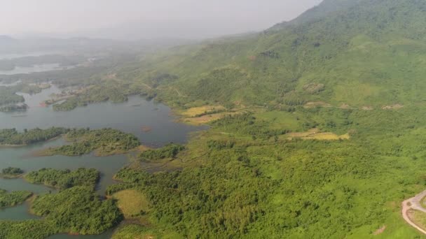 Reserva Agua Vang Vieng Laos Vista Desde Cielo — Vídeos de Stock