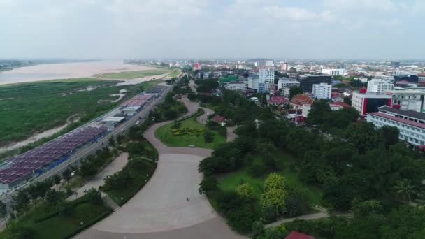 Ciudad Vientiane Laos Vista Desde Cielo — Vídeo de stock