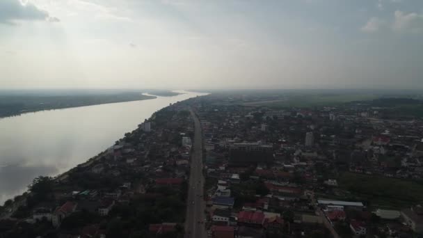 Ciudad Vientiane Laos Vista Desde Cielo — Vídeos de Stock