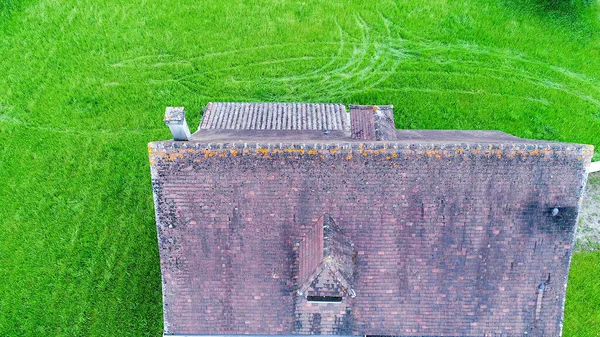 Telhado Uma Casa Preto Perigord França — Fotografia de Stock