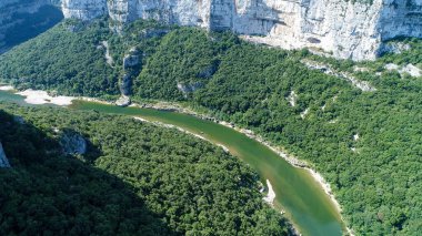 Fransa 'daki Ardeche geçitlerinin hava manzarası