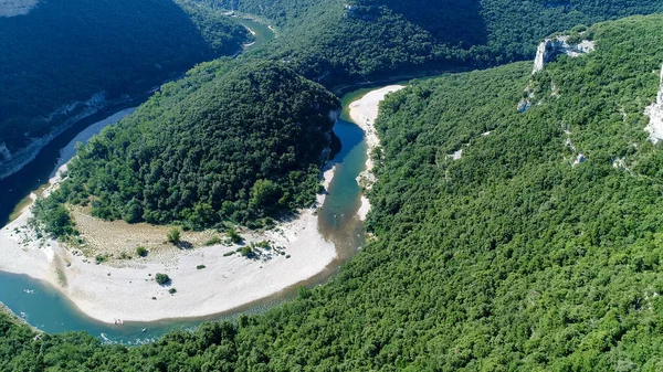 Fransa 'daki Ardeche geçitlerinin hava manzarası