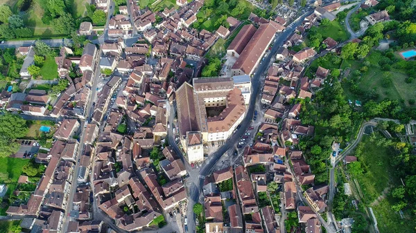 Saint Cyprien Village Black Perigord France Aerial View — ストック写真
