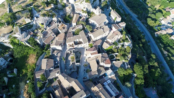 Baux Provence Falu Bouches Rhone Franciaországban Égből Nézve — Stock Fotó