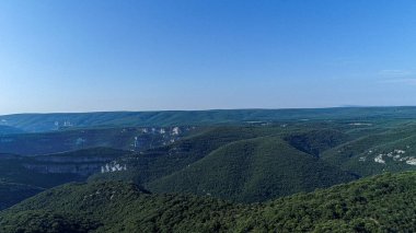 Fransa 'daki Ardeche geçitlerinin hava manzarası