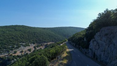 Fransa 'daki Ardeche geçitlerinin hava manzarası