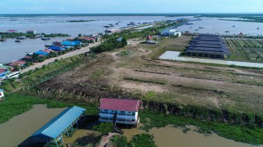 Kamboçya 'da Siem Reap yakınlarında tarım ve balıkçılık köyü