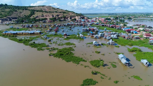 Pueblo Agrícola Pesquero Cerca Siem Reap Camboya Vista Aérea — Foto de Stock