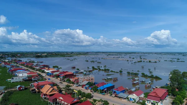 Village Agricole Pêcheurs Près Siem Reap Cambodge Vue Aérienne — Photo